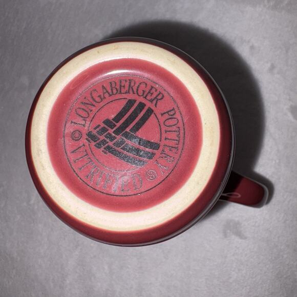 Longaberger Pottery Woven Traditions Tall Paprika Coffee Mug/Cup - Picture 5 of 5